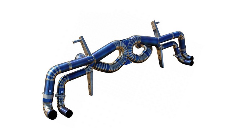DMC Lamborghini Huracan Exhaust: Titanium: Gold or Blue Purple: Fits the OEM LP610 System: Coupe & Spider