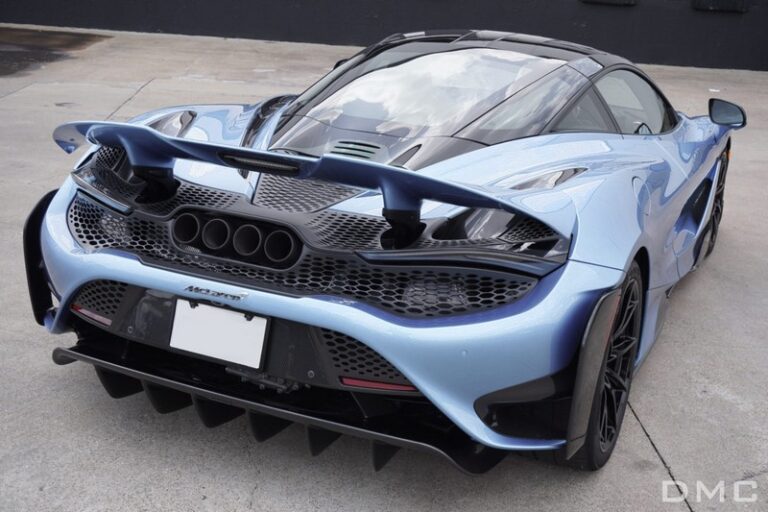 DMC McLaren 765LT OEM Rear Bumper Facelift with Wing, Grills, Diffuser made from Forged Carbon Fiber for the OEM 720s Coupe & Spider