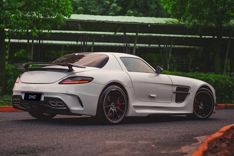 DMC Mercedes AMG SLS Black Series Forged Carbon Fiber Rear Wing Spoiler fits the OEM SLS63 Coupe and Convertible Cabriolet Trunk