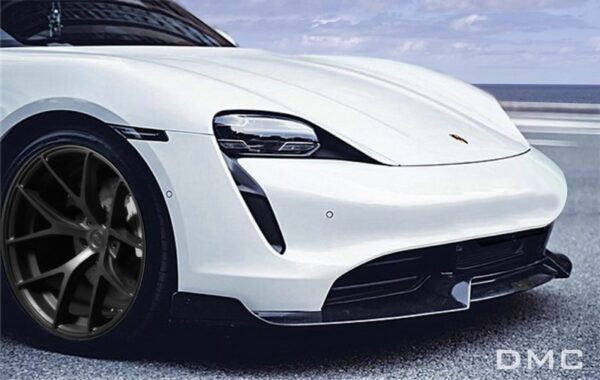DMC Porsche Taycan Forged Carbon Fiber Front Lip Spoiler fits the OEM Turbo S and 4S