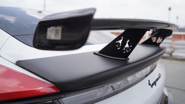 DMC Porsche Taycan Forged Carbon Fiber Rear Wing GT3 Spoiler fits the OEM 4S & Turbo S Deck Lid