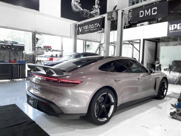 DMC Porsche Taycan Forged Carbon Fiber Rear Wing Spoiler GT2 GT3 RS & DTM Style fits OEM 4S & Turbo S Deck Lid