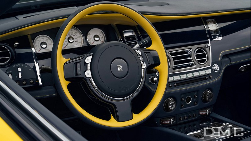 DMC Rolls Royce Dawn Black Badge Forged Carbon Fiber & Leather Steering Wheel (OEM Original) - Image 3