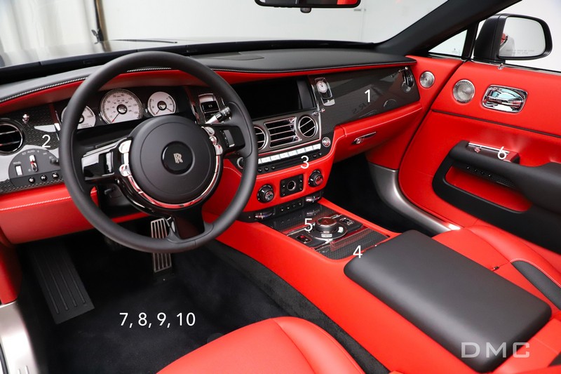 DMC Rolls Royce Dawn Black Badge Forged Carbon Fiber & Wood Interior Trims Set - Image 3
