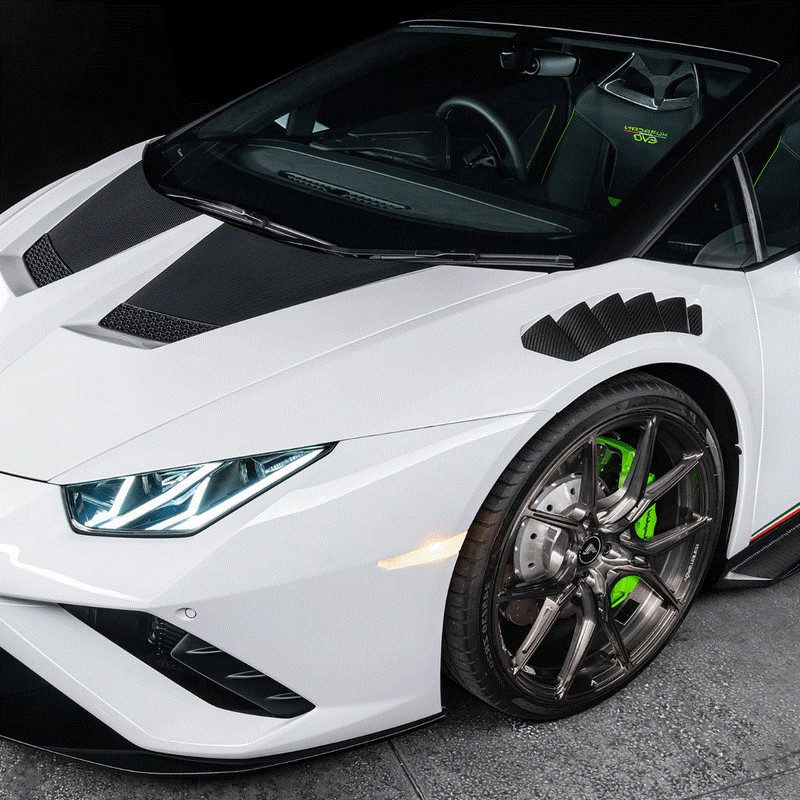 VORSTEINER Aero Front Fenders w/Integrated Vents and Splash Shields (2x2 Gloss Carbon) for Lamborghini Huracan Novara Edizione - Image 3