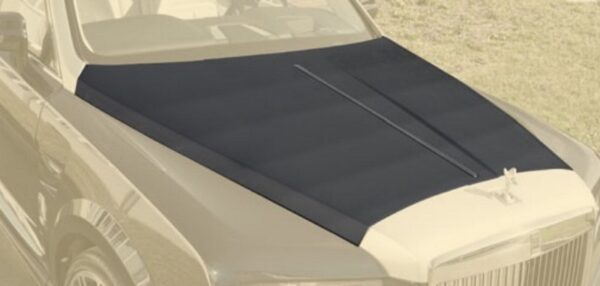 Mansory Engine Bonnet with Bar Exposed – Visible Carbon Fiber (Primed Without Clear Coat)