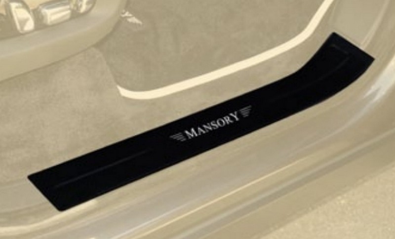 Mansory Black Metal Entrance Panels with Illuminated Logo for Rolls-Royce Cullinan