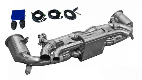 DMC Stainless Steel Exhaust System for Porsche 992 Turbo S (OEM Fitment): Catless, Valvetronic, Remote Controlled