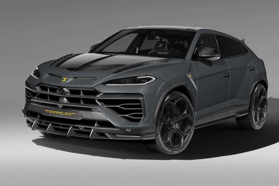 TopCar Bottom Lip of the Front Bumper, Visible Carbon Fiber for Lamborghini Urus SE Light Pack