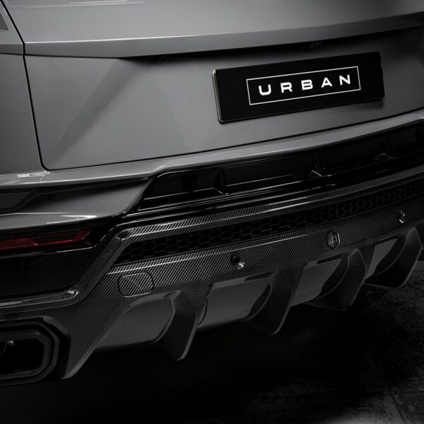 Urban Visual Carbon Rear Diffuser Assembly with Black Billet Finishers for Lamborghini Urus S